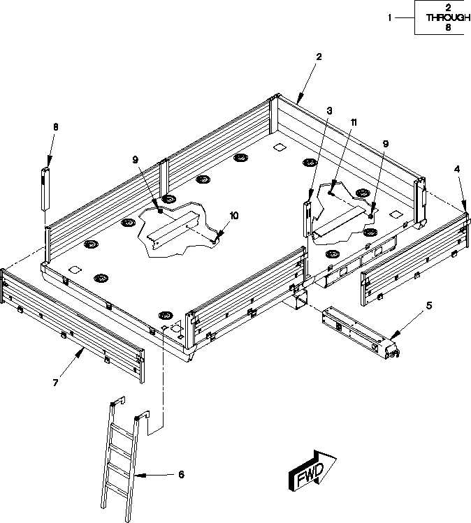 FIGURE 209. M1078 CARGO BED, DROPSIDE ASSEMBY AND LADDER