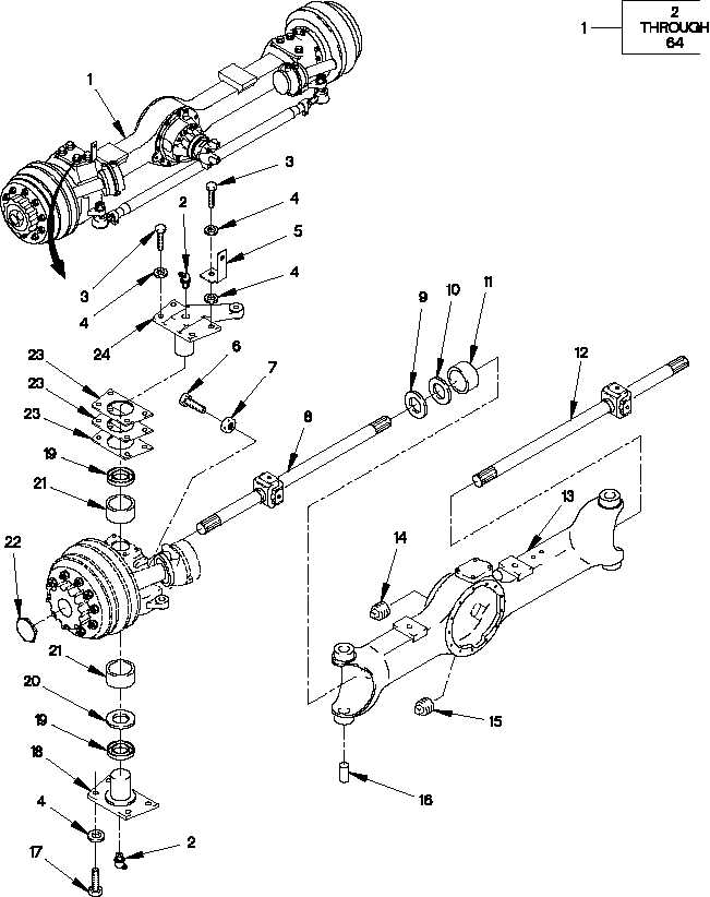 FIGURE 132. FRONT AXLE AND WHEEL END ASSEMBLY (SHEET 1 OF 2)